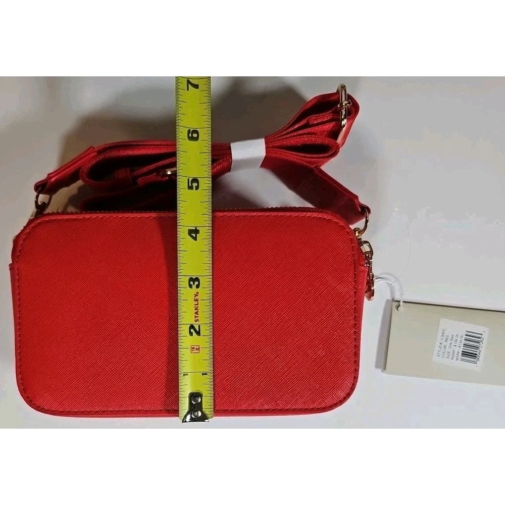 NWT VALENTINO ORLANDI ITALY RED Studded CROSSBODY BAG With Gold Accent Hardware‎